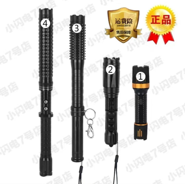 1-4 Outdoor emergency multifunctional safety protection, rechargeable anti wolf stick, flashlight