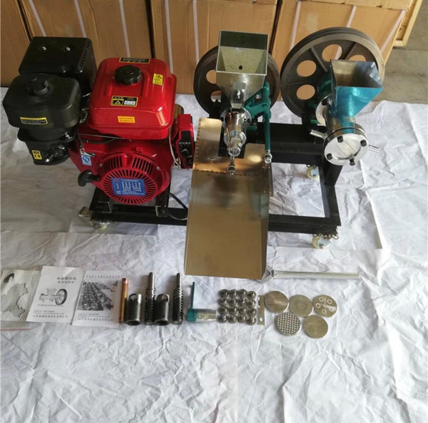 010-Electric start machine gasoline generator. Mixed grain puffing machine + flour puffing machine